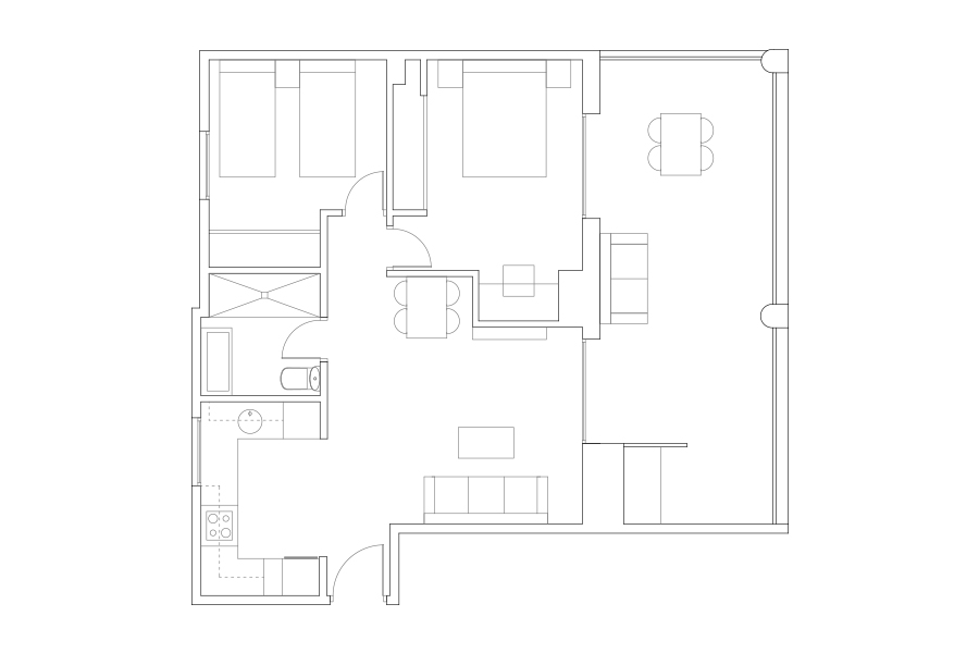 Plan of penthouse in Proinca Dulcinea 39 Building.