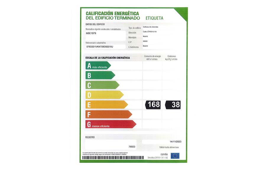 Proinca LÃ©rida Building Energy Efficiency Label