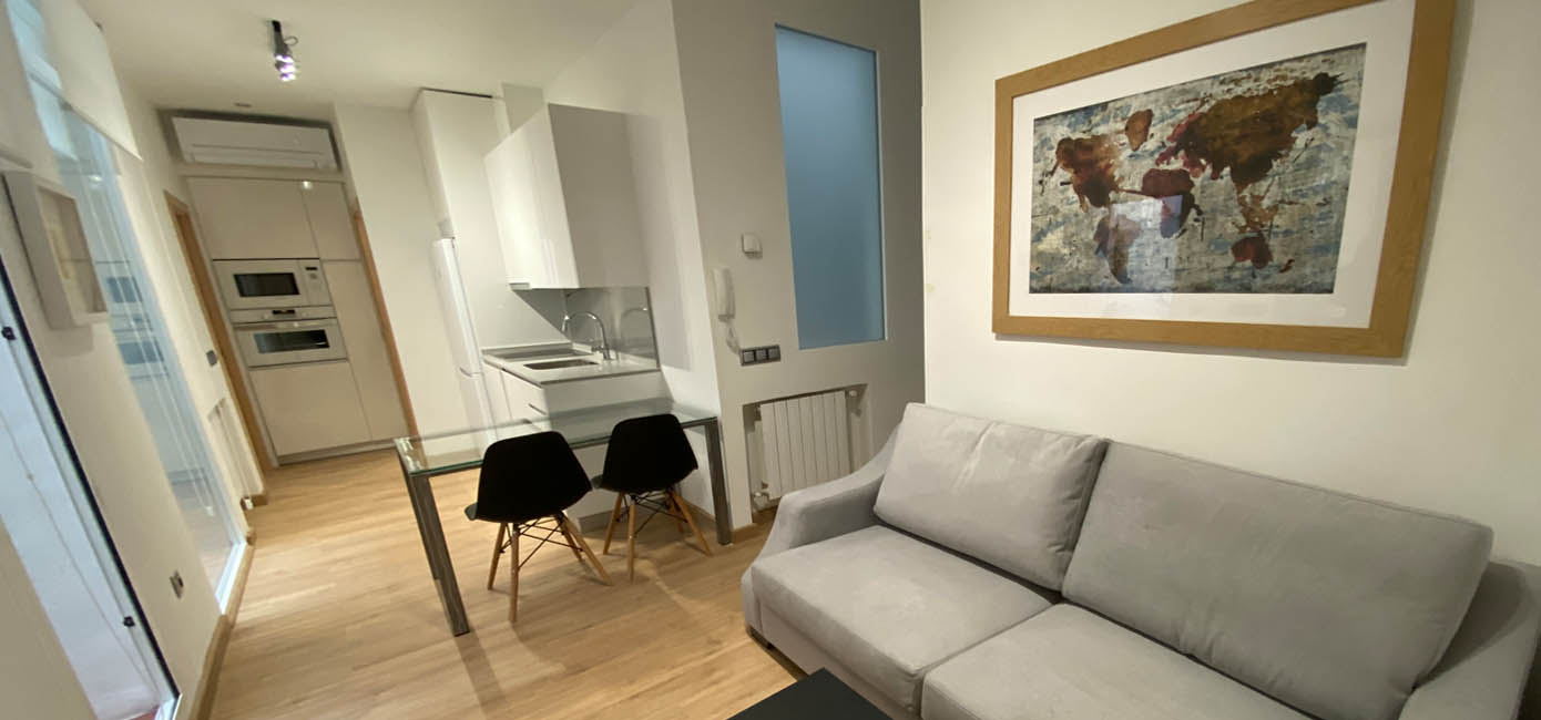 Living room and dinning room of the apartment for rent Barrio de Salamanca, calle del Conde de PeÃ±alver 74 in Madrid