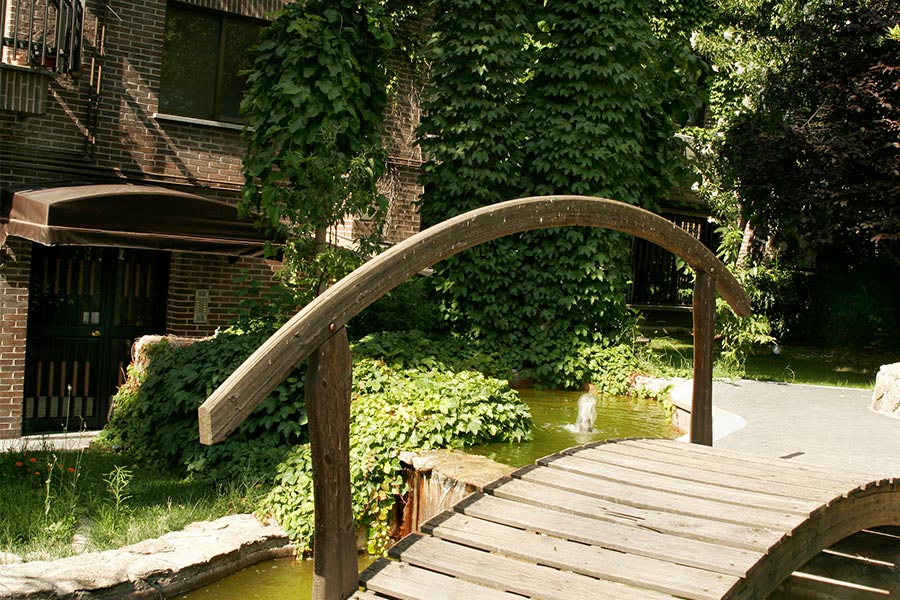 Bridge of Japanese Garden in the Proinca Lerida Building