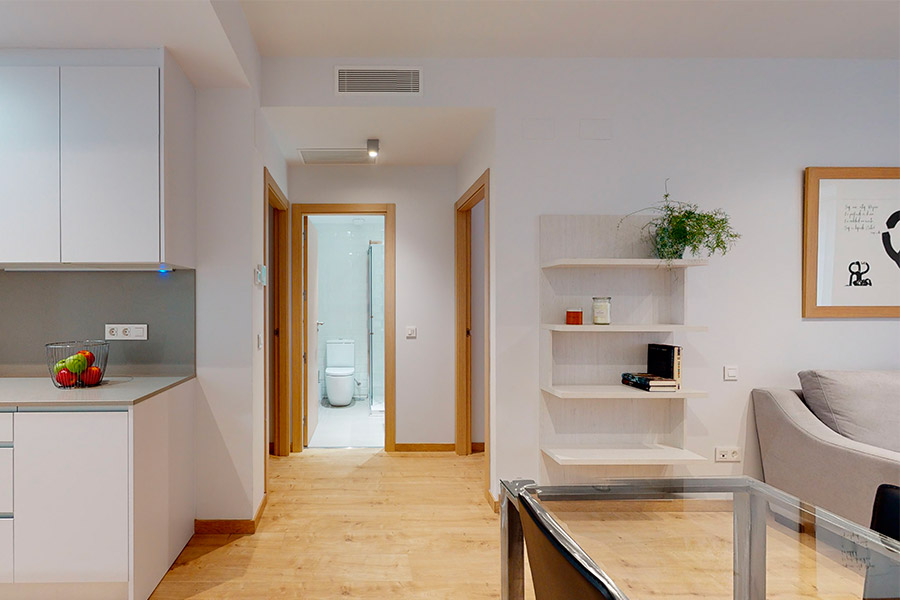 Interior view of the 2-bedroom flat C of the Proinca Moncloa Building.