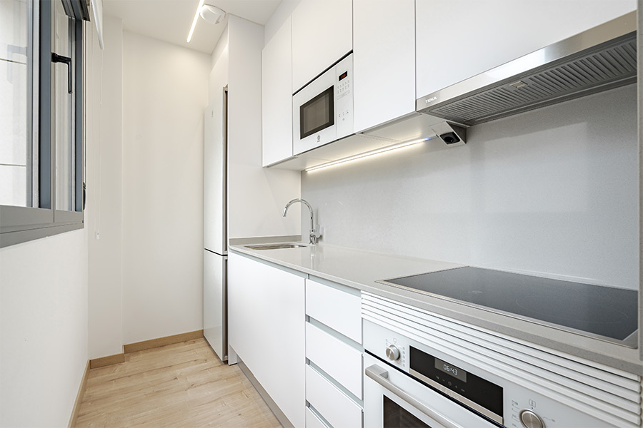 Kitchen of 1-bedroom penthouse C of the Proinca Moncloa Building