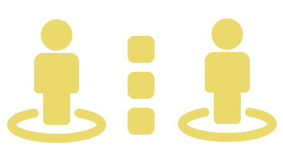 Two-person icon representing the internal organisation to ensure the security measures of the Proinca COVID-19 protocol.
