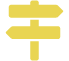 Direction sign icon.